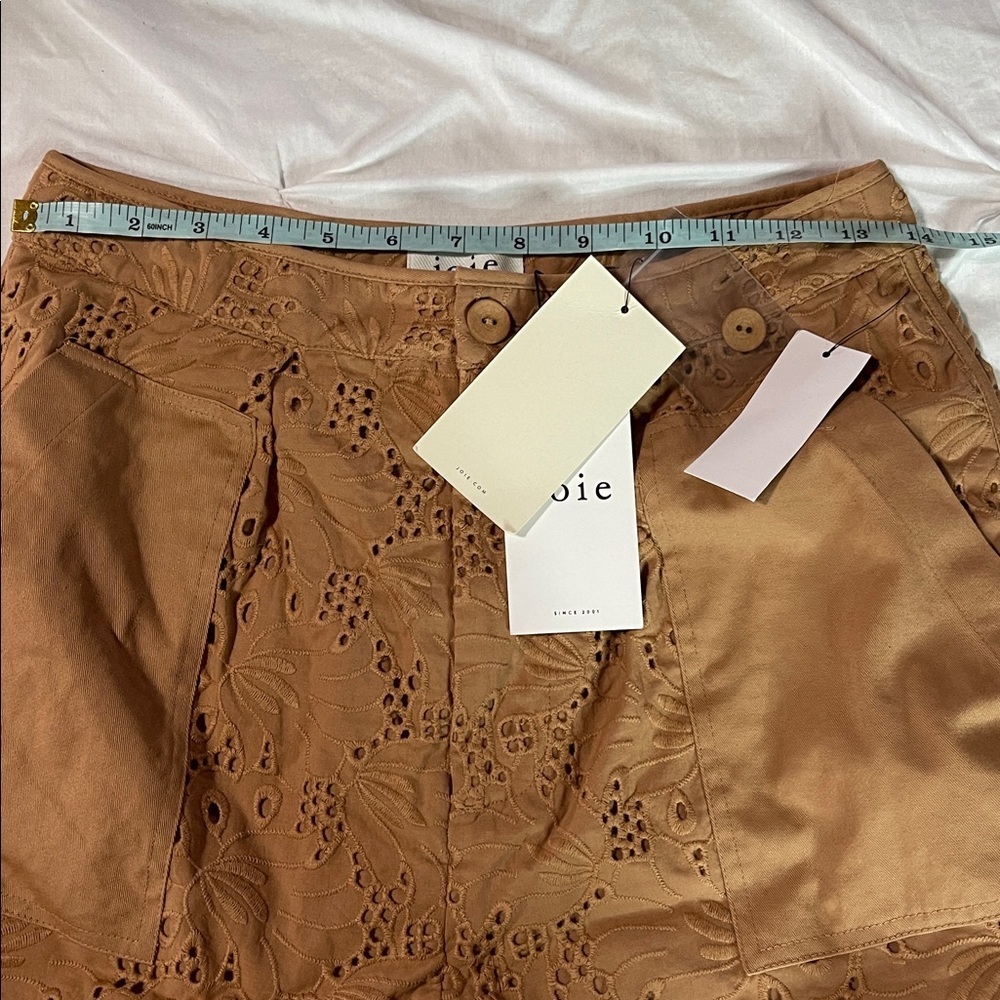 NWT Joie 100% Cotton Lawren Eyelet Tan Shorts - Picture 9 of 11